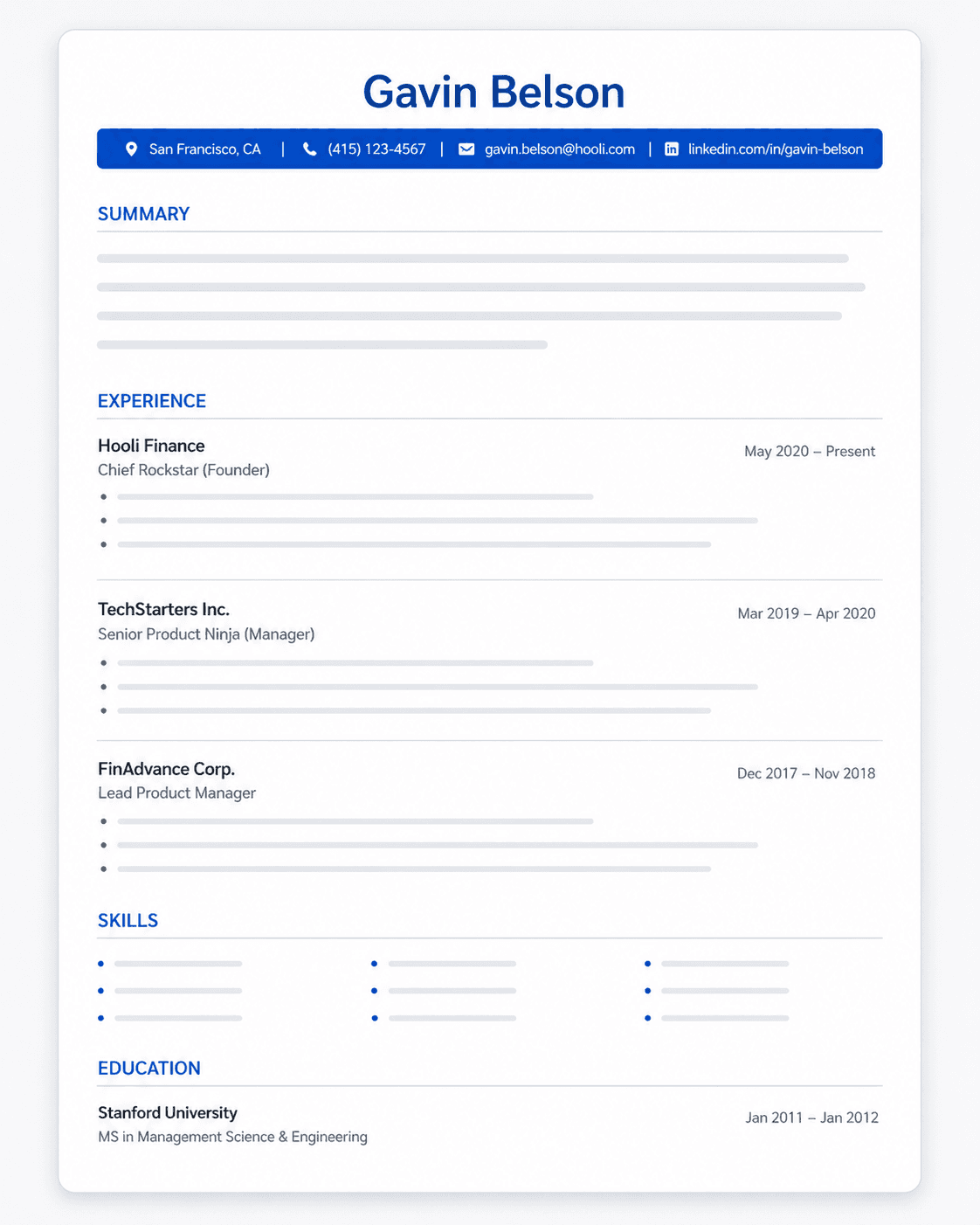 New York resume template