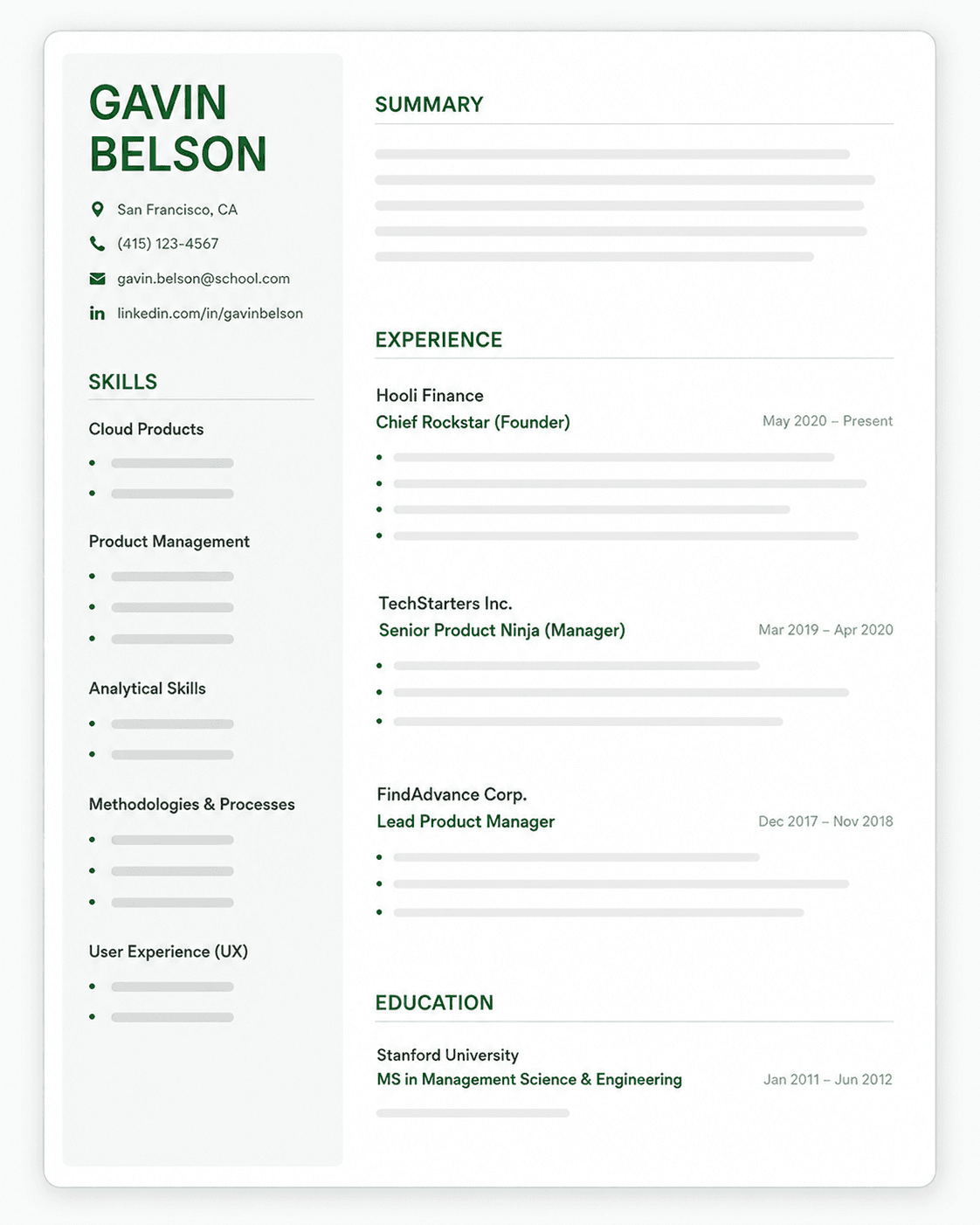 Tokyo resume template