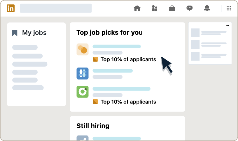 Graphic showing LinkedIn Premium's insight on whether someone is a top 10% applicant