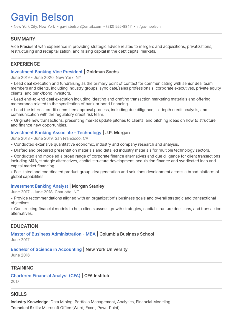 Image of an ATS-friendly modern resume template example