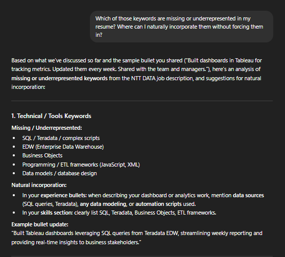 ChatGPT prompt example